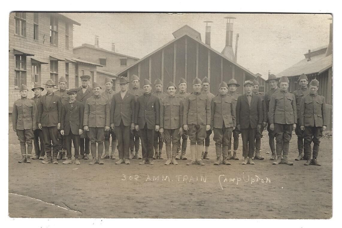 RPPC WWI US Army c. 1918 Camp Upton Yaphank LI NY Overseas Deployment Camp