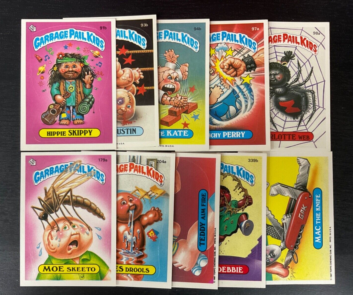 Lot of 10 1986 & 1987 Topps Garbage Pail Kids Cards Hippie Skippy +++