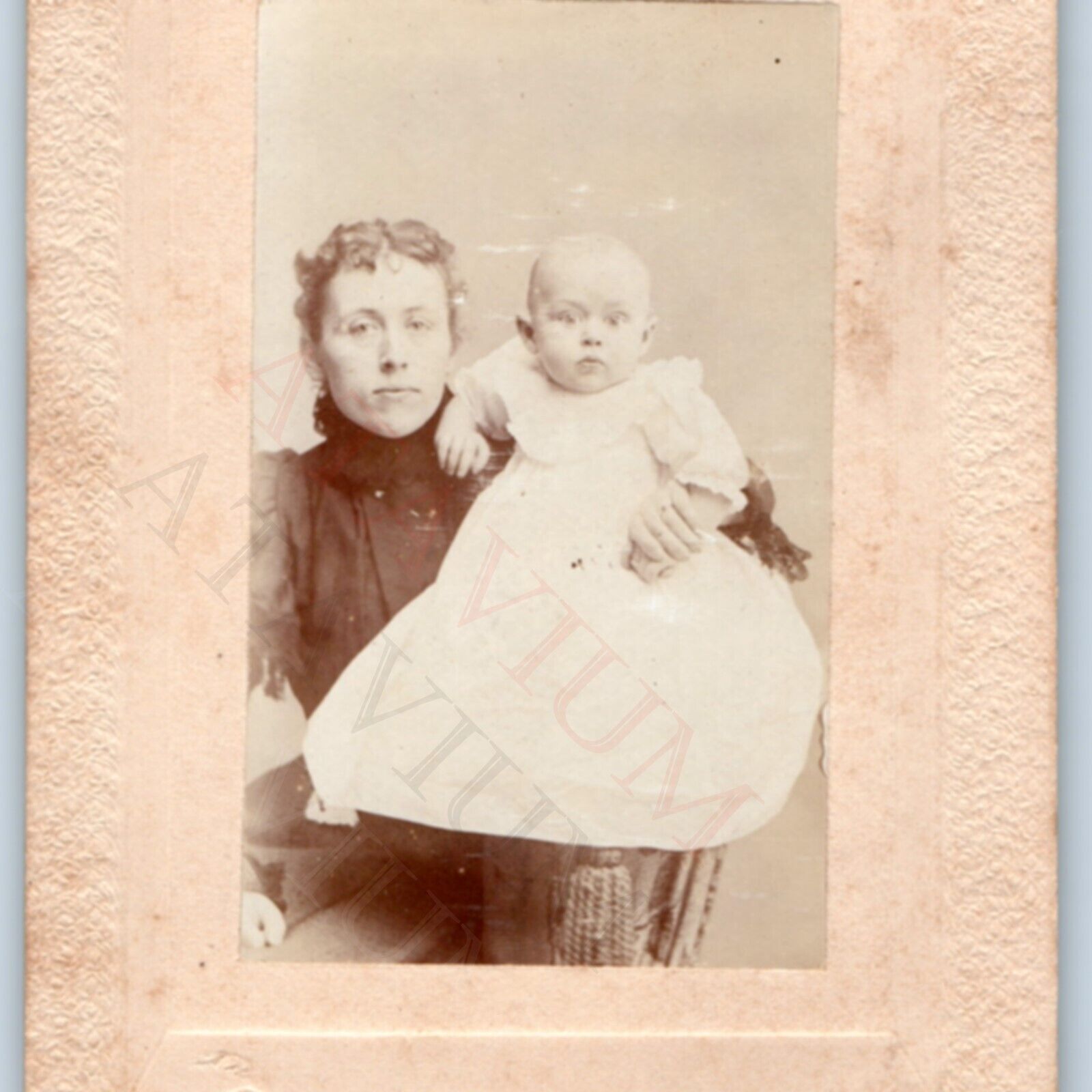 c1880s Toronto, Ont Mother & Baby Cabinet Card CDV Photo Dame Ontario Canada H36
