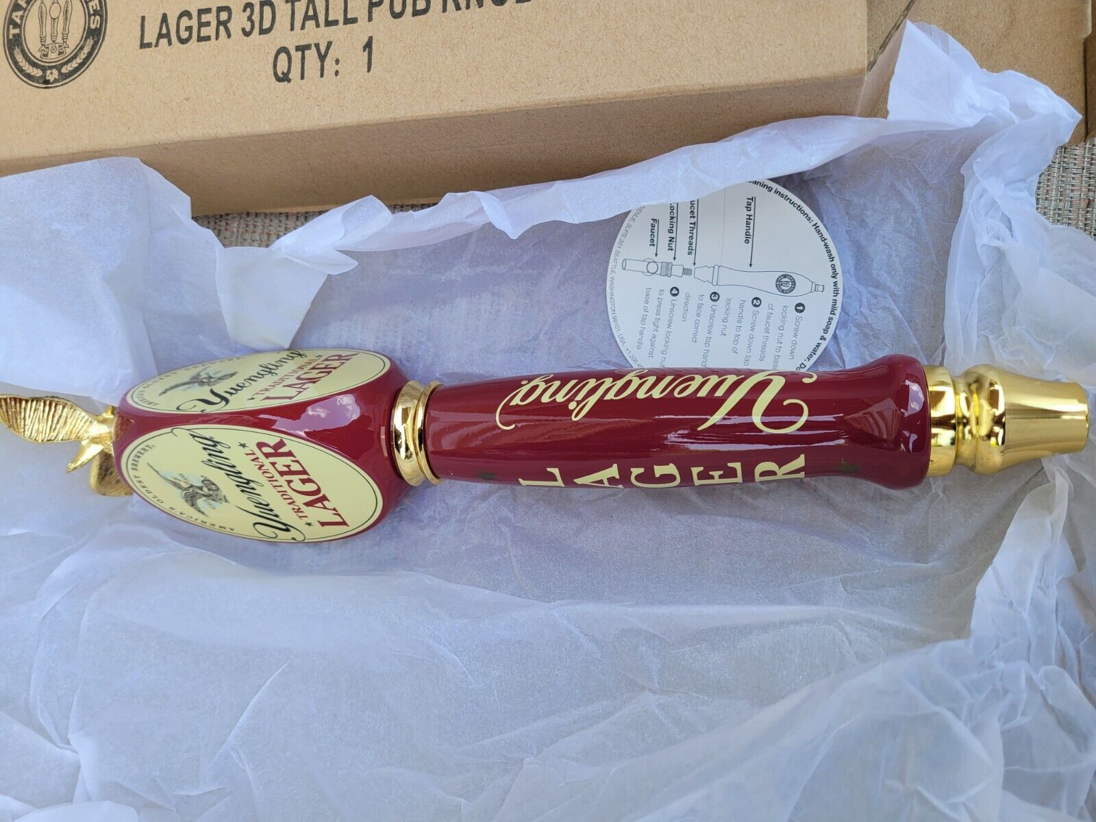 New Yuengling Traditional Lager Pub Knob beer tap NIB 3D Eagle 