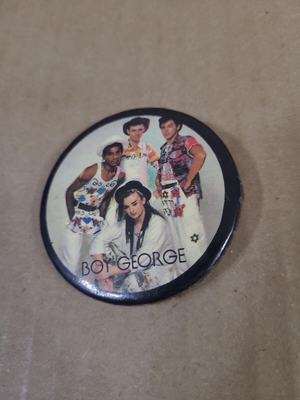 Vintage 1980\'s Boy George Culture Club Pinback Pin 2 1/4\