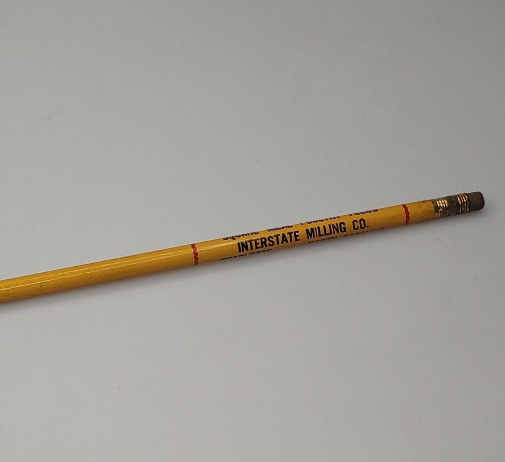 Vtg Interstate Milling Co Wooden Pencil unused Charlotte NC Square Meal Poultry