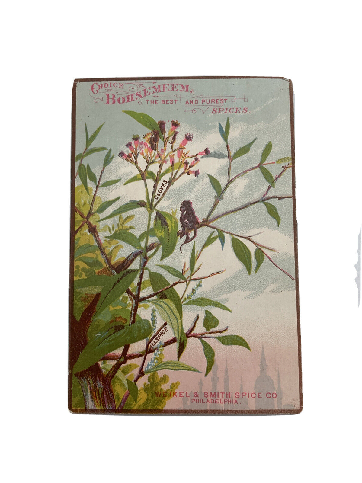 Antique Trade Card Bohsemeem Weikel & Smith Spice Co. Philadelphia