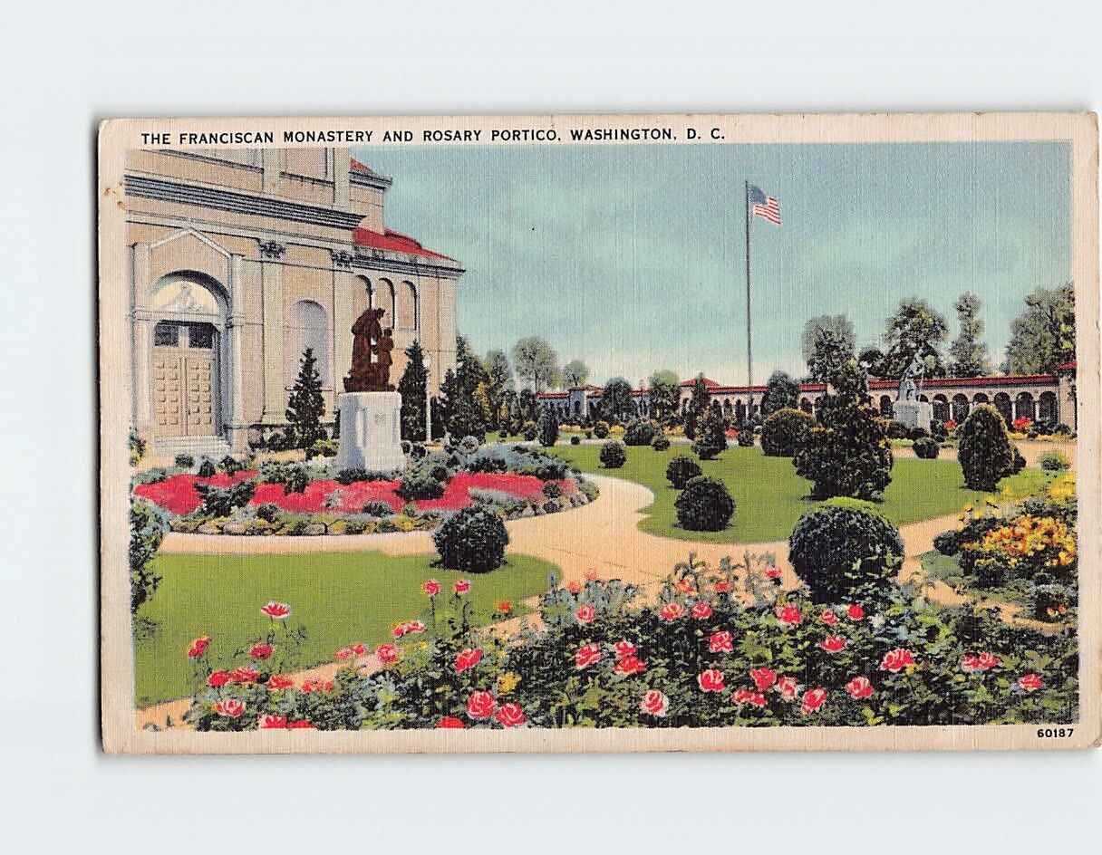 Postcard The Franciscan Monastery & Rosary Portico Washington DC
