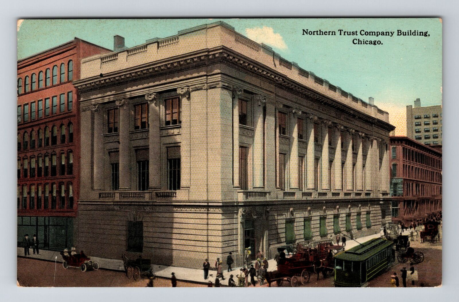 Chicago IL-Illinois, Northern Trust Company Building, Antique Vintage Postcard