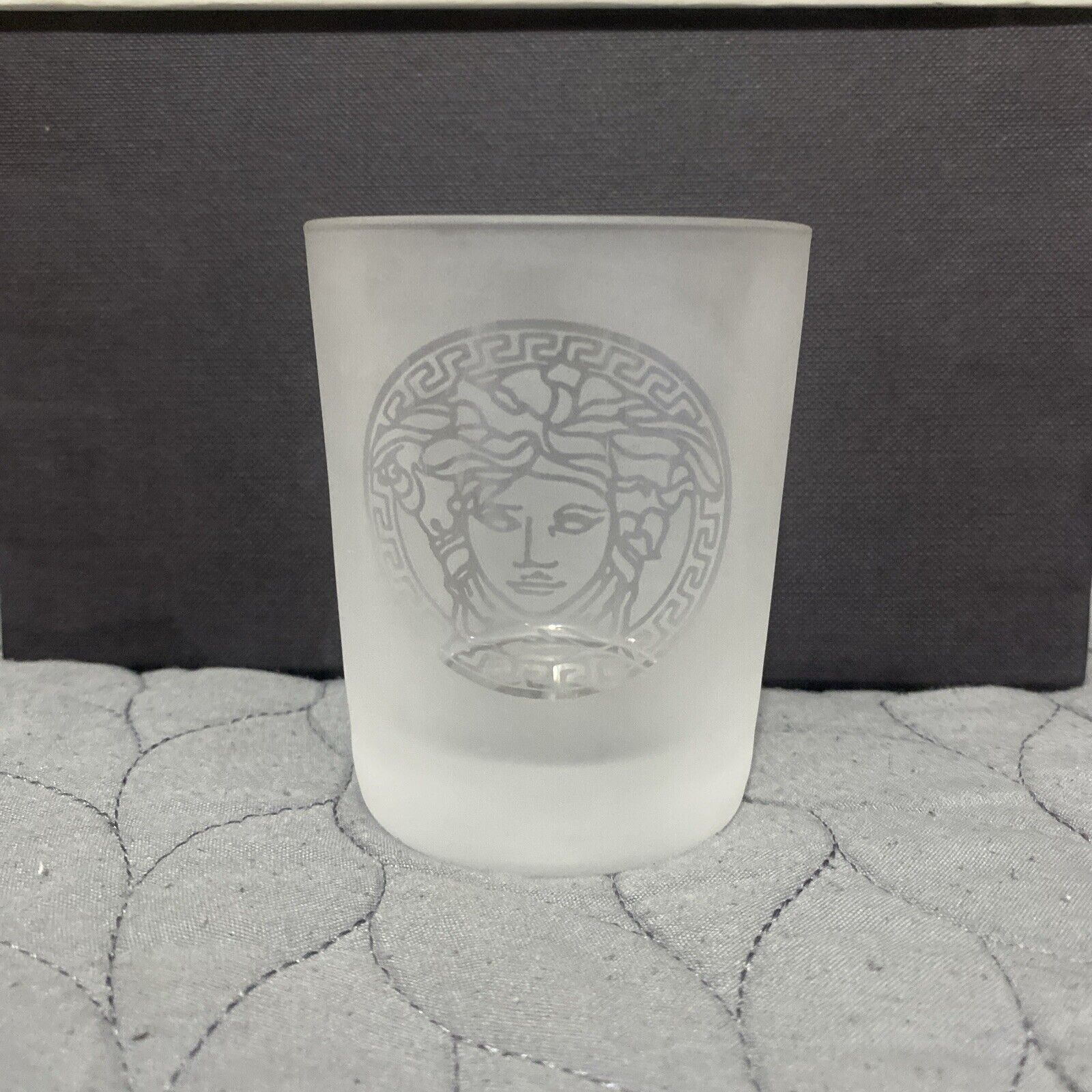 Rosenthal Versace Medusa 1990s Clear Frosted Votive Candle Holder