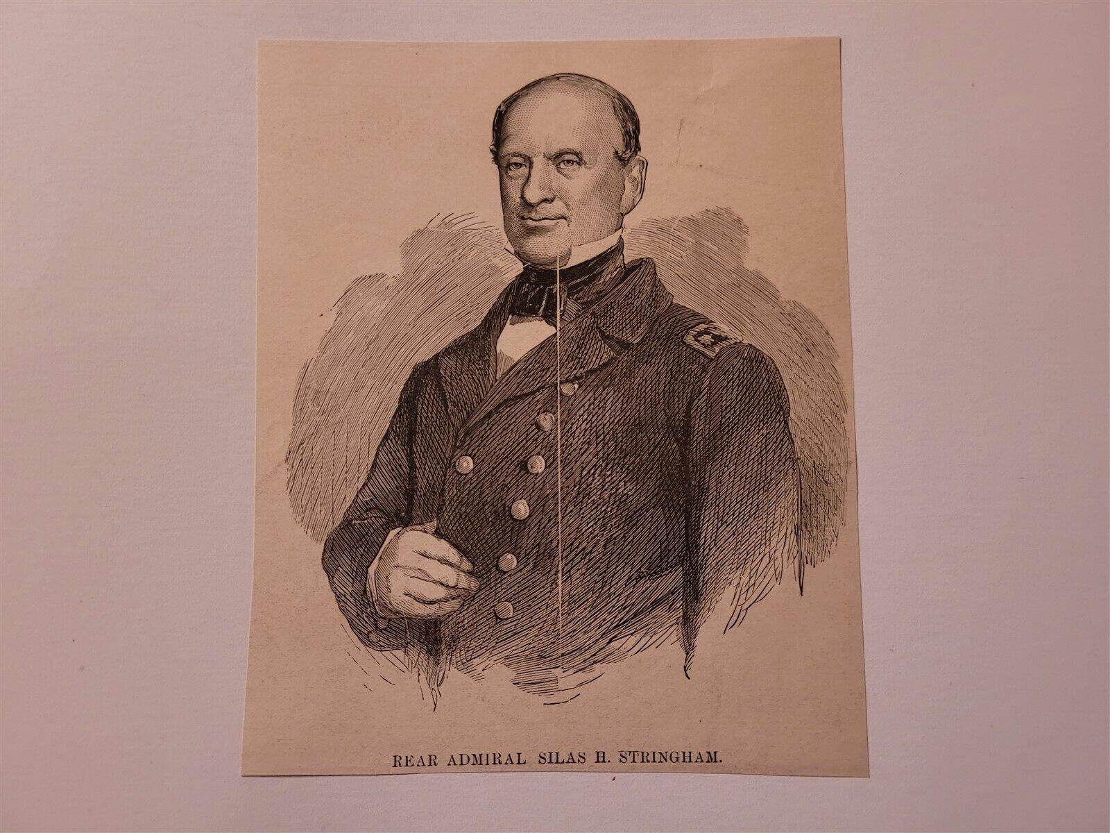 Rear Admiral Silas H. Stringham 1881 Civil War Sketch Print