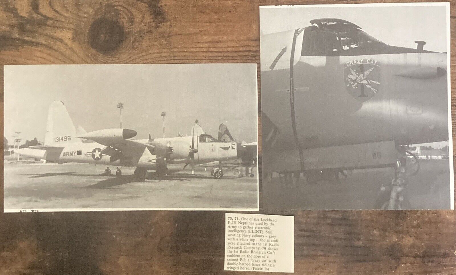 Book Clipping Photo Lockheed P-2H 1st Radio Research Company Crazy Cat (2)