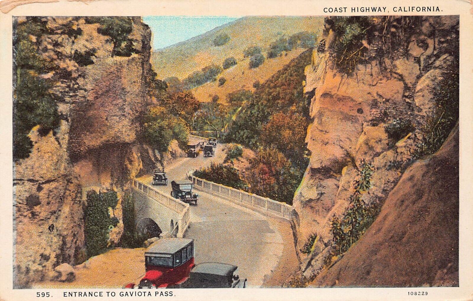 Buellton Las Cruces CA Gaviota Pass Tunnel Bridge Santa Barbara Vtg Postcard B33