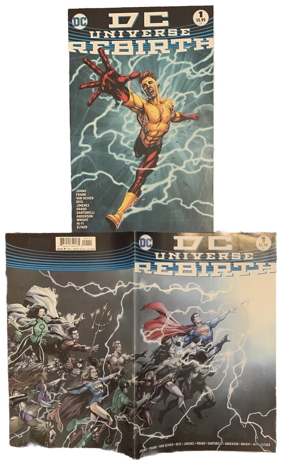 DC UNIVERSE REBIRTH #1 FN/VF + DC UNIVERSE REBIRTH #1 3rd Print Wally West VF+