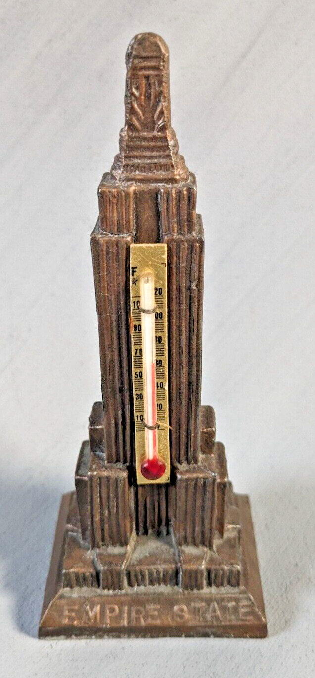 Vintage Empire State Building - Metal Souvenir Thermometer - 1248 ft -NYC, 5.25\