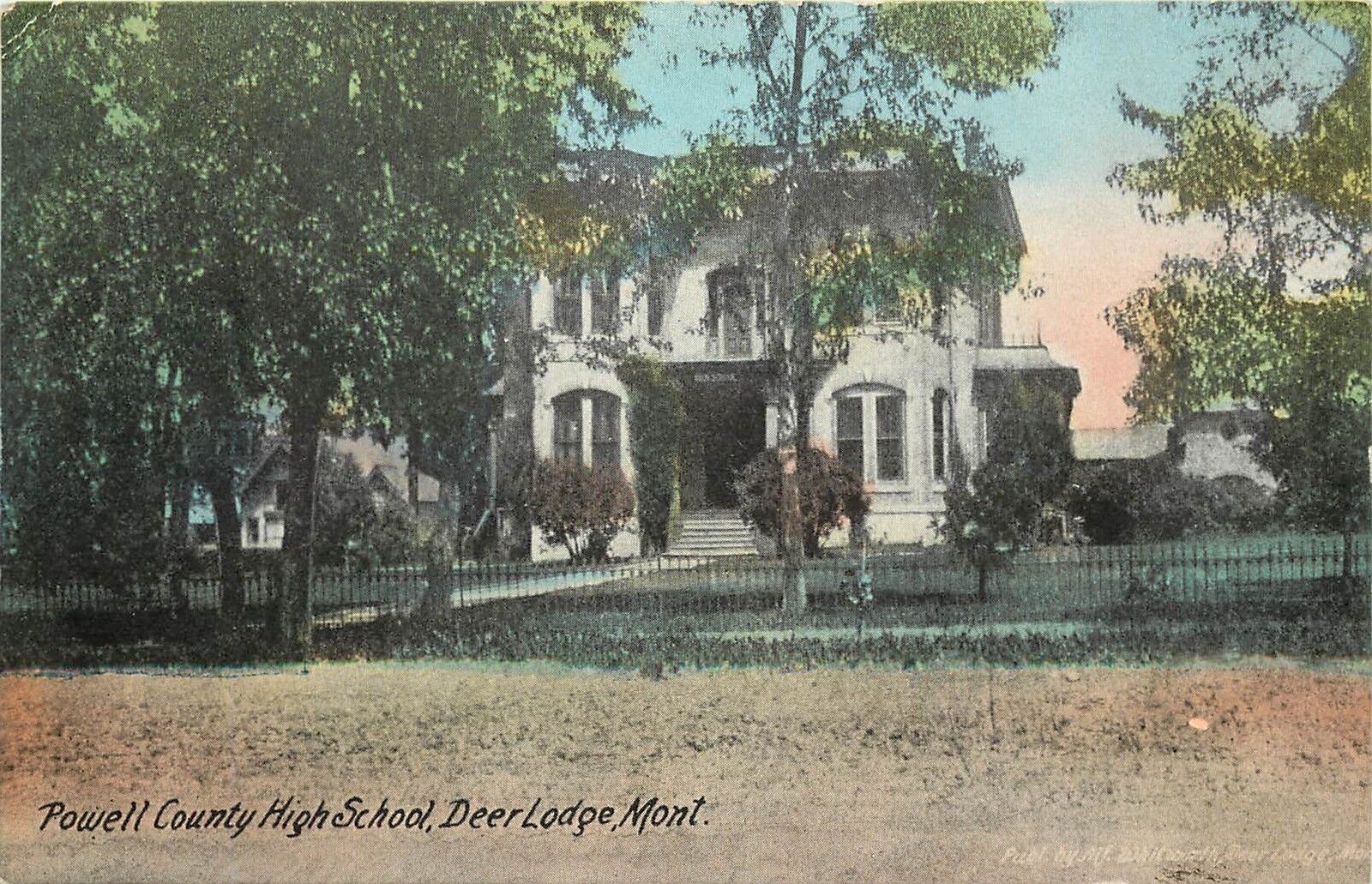 c1907 Printed Postcard; Powell County High School, Deer Lodge MT, Posted