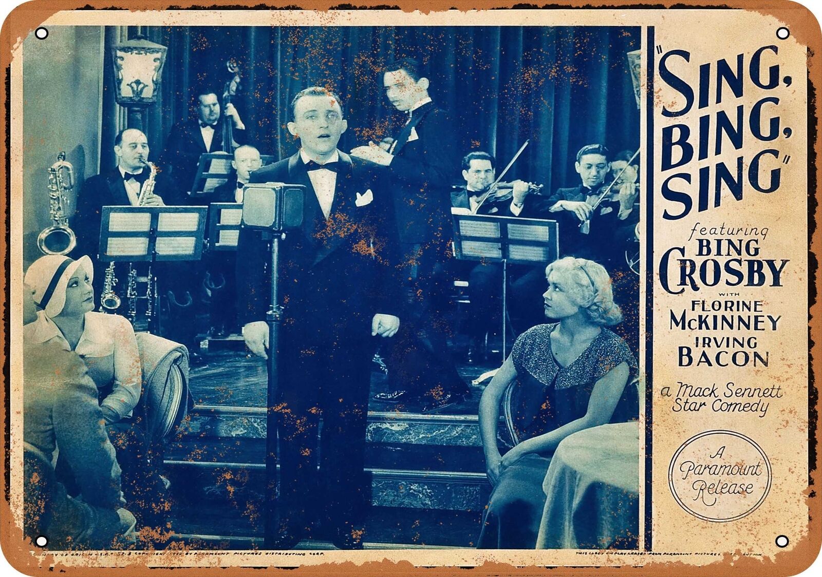 Metal Sign - 1933 Bing Crosby Movie -- Vintage Look