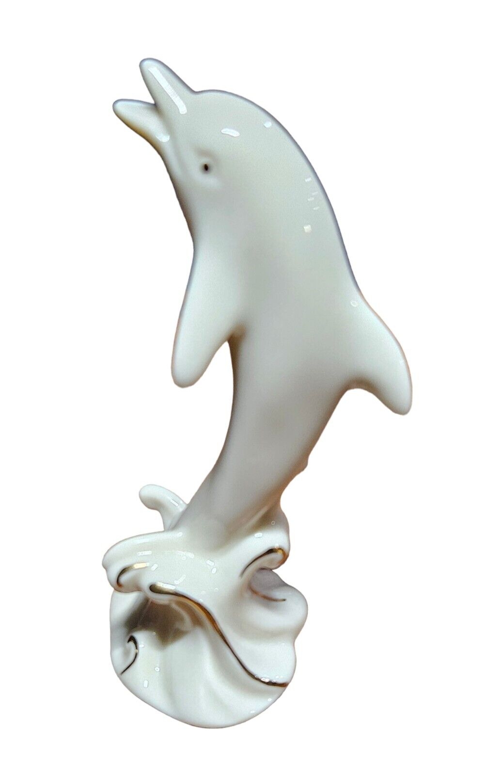 Lenox Dolphin Figurine Beach Cottage  Cream/Gold 3.75\