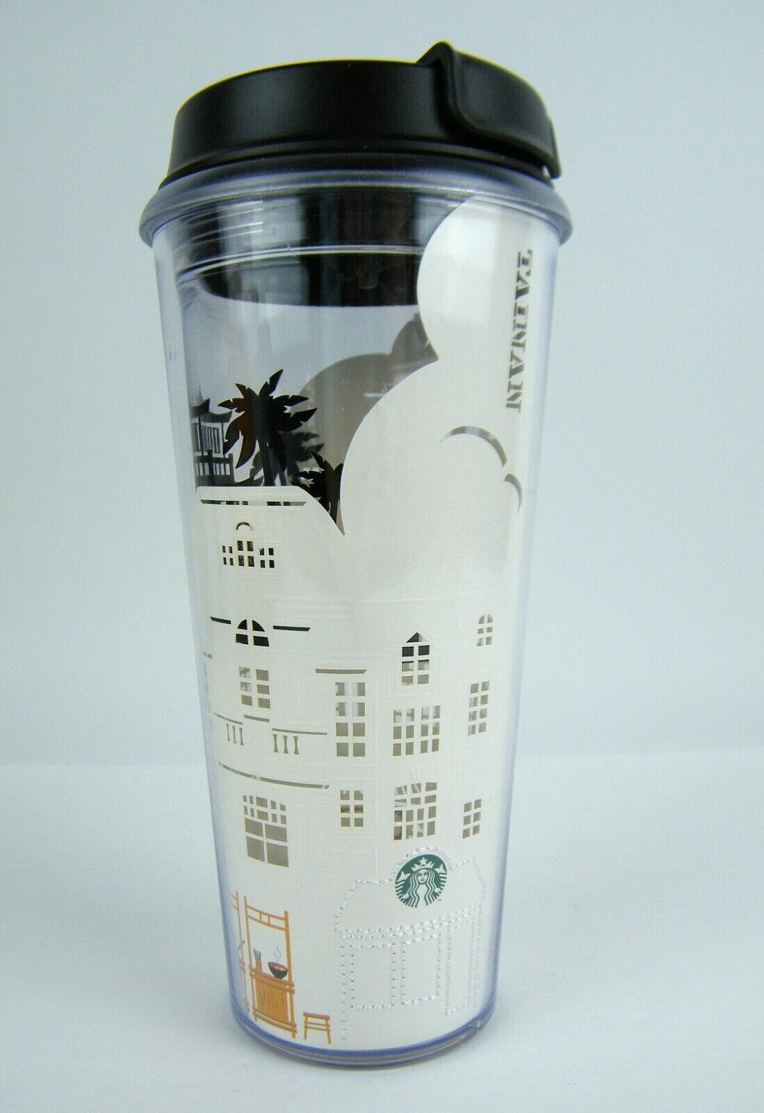 Starbucks Tainan Taiwan Acrylic Coffee/Tea Tumbler 2015- 16oz - W/Lid \