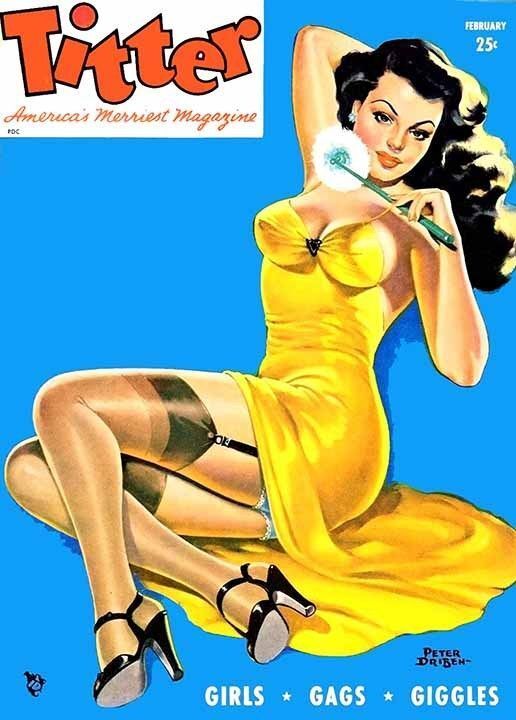 Sexy Pinup Girl 1952 Titter Magazine Cover Refrigerator  / Tool Box / Magnet