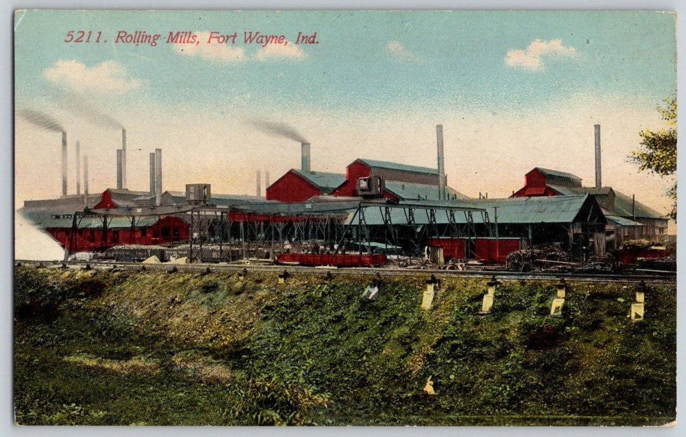 Antique Postcard~ Rolling Mills~ Fort Wayne, Indiana, IN