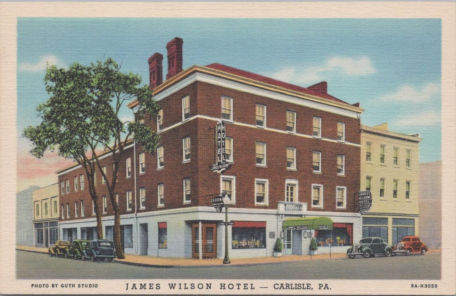 Postcard James Wilson Hotel Carlisle PA 