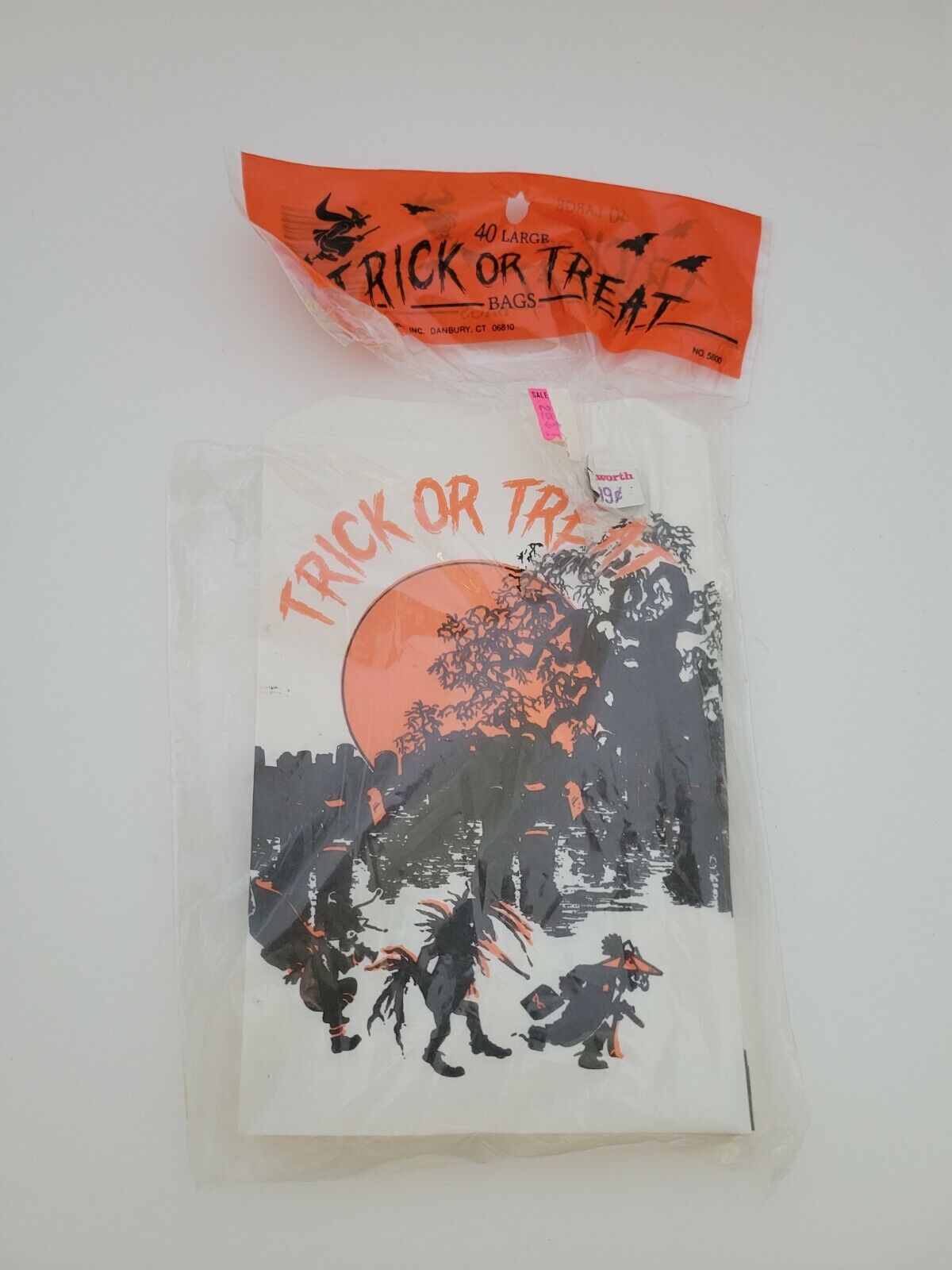 Vintage Topstone Halloween Trick or Treat Paper Candy Bags Goblins Moon 25 Cnt