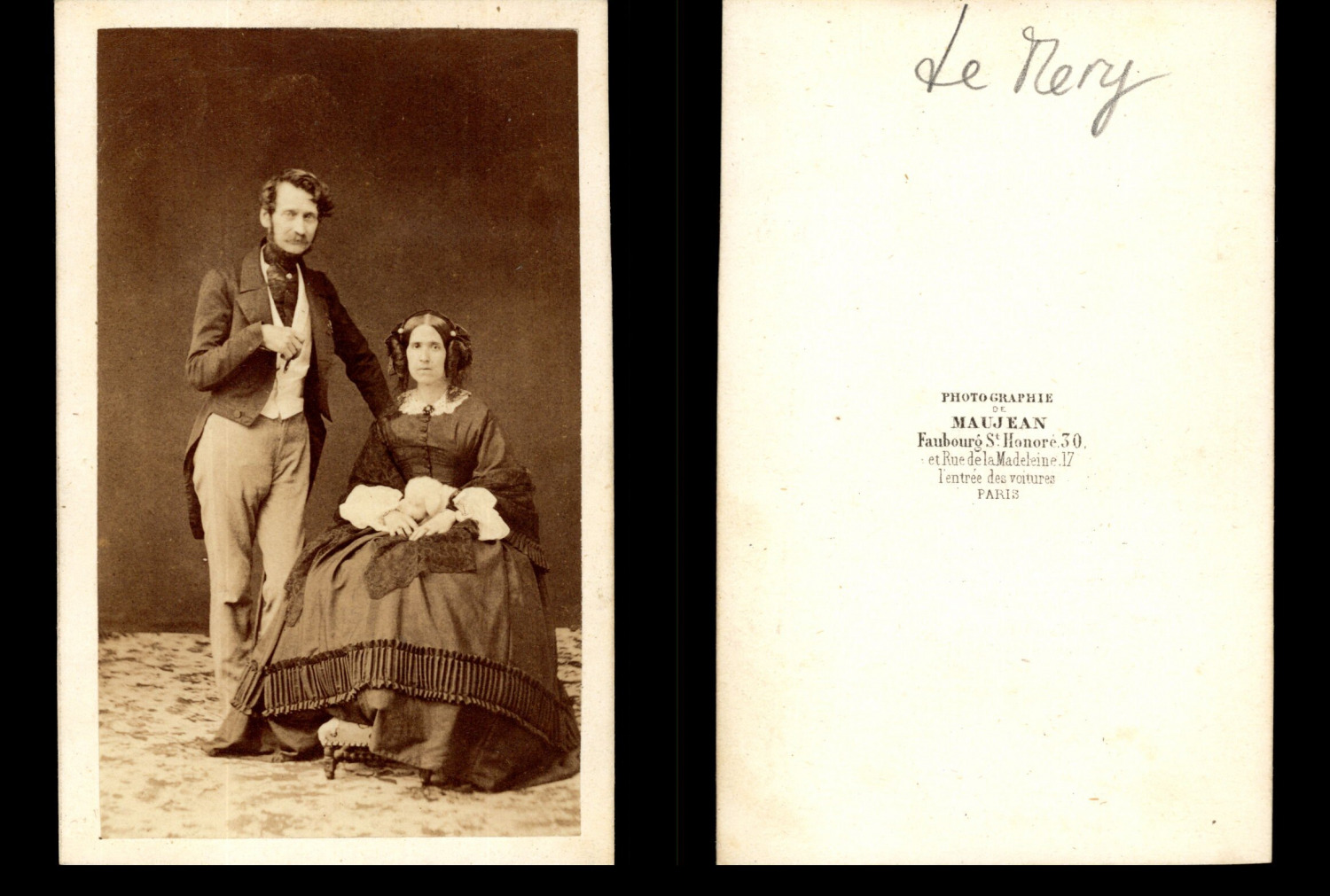 Maujean, Paris, Marquis de Méry Vintage Albumen Print CDV.