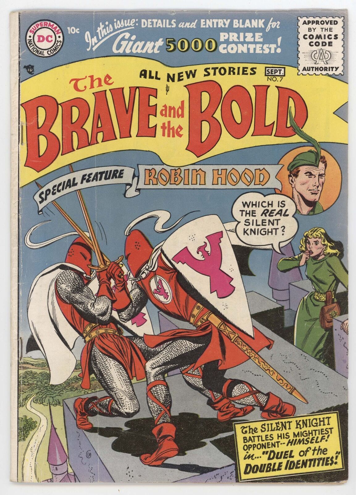 Brave And The Bold 7 DC 1956 VG FN Irv Novick Joe Kubert Russ Heath Robin Hood G