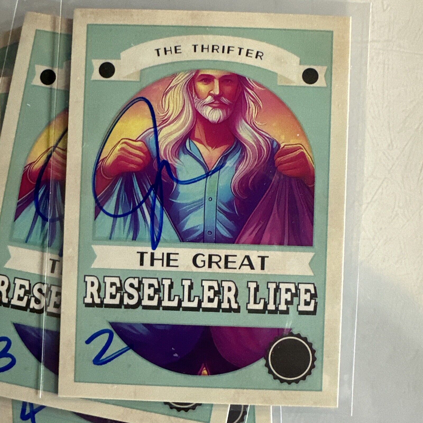 The Thrifter Trading Card (Series 1 #1) SIGNED Reselling Collectible BLUE Ink