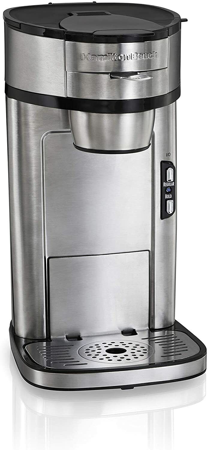 Hamilton Beach 475501 Scoop Single Serve Coffee Maker, Fast Brewing, Stainless