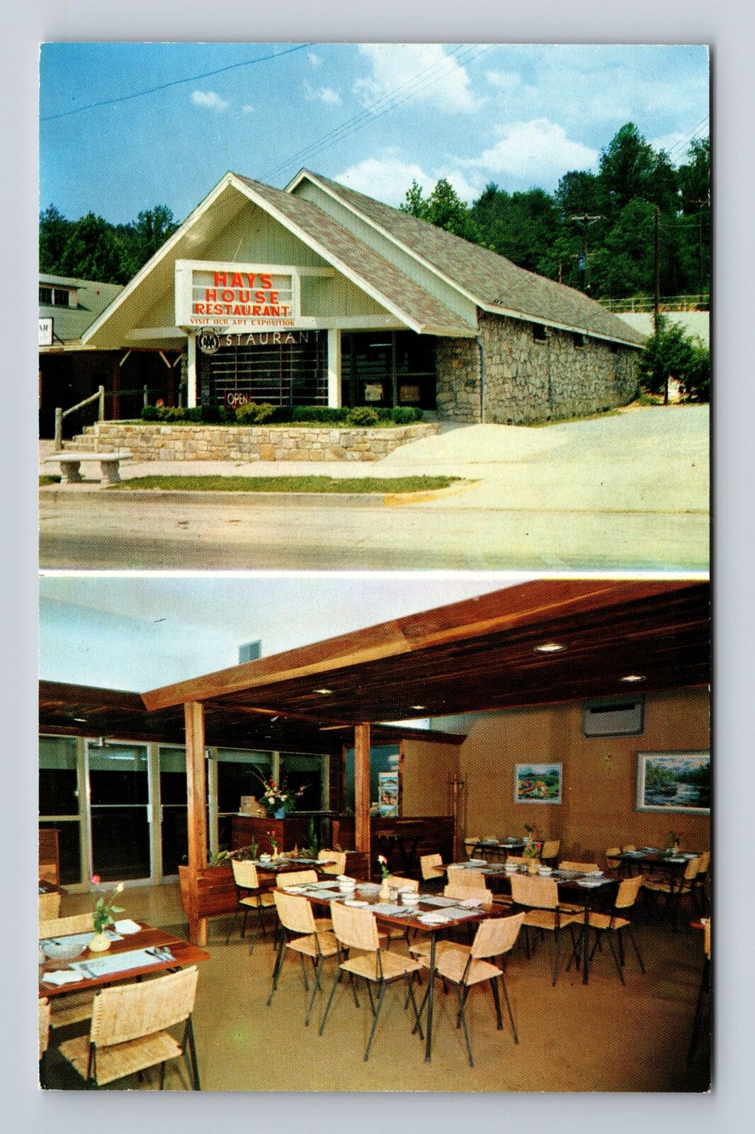Gatlinburg TN-Tennessee, Hays House Restaurant Advertising Vintage Postcard