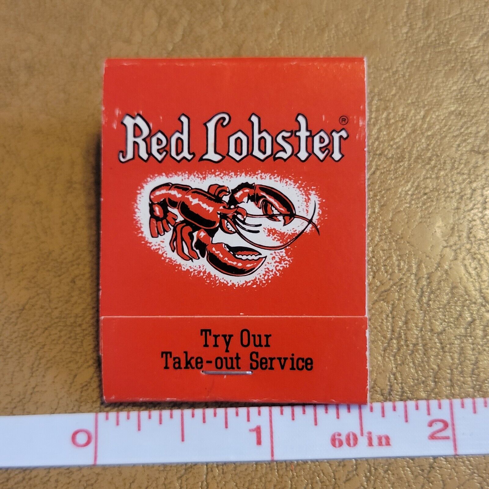 Red Lobster Inns Seafood Restaurant Full Unstruck Matchbook Vintage edge wear