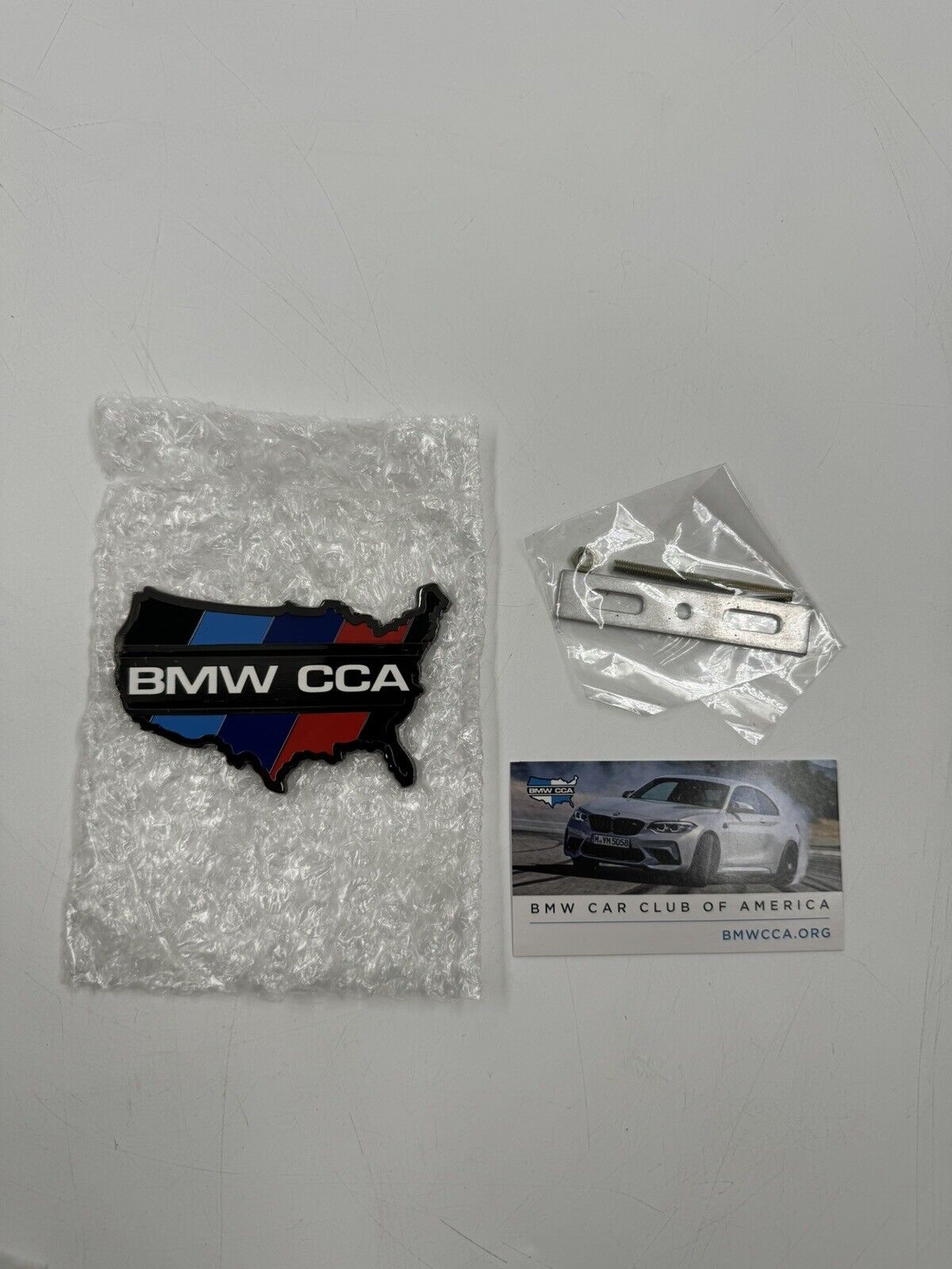 Official Bmw CCA Car Club of America Grill Badge Emblem Black Out Edition