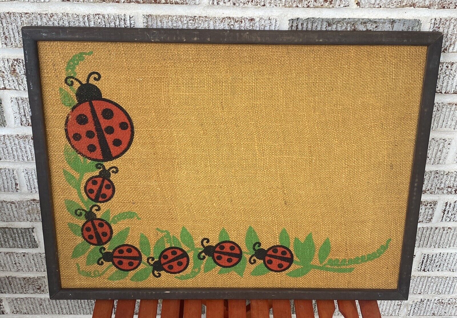 Vintage 1960’s Lady Bug Cork Board Note Memo 24x18 RARE