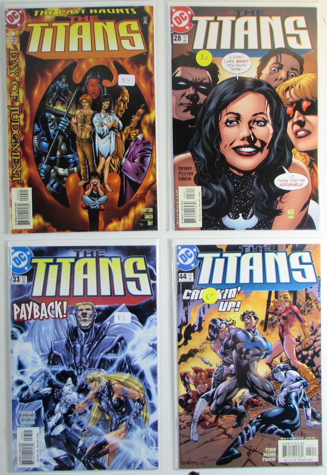 1999 The Titans Lot of 4 #9,28,33,44 DC 1st Series Comic Books