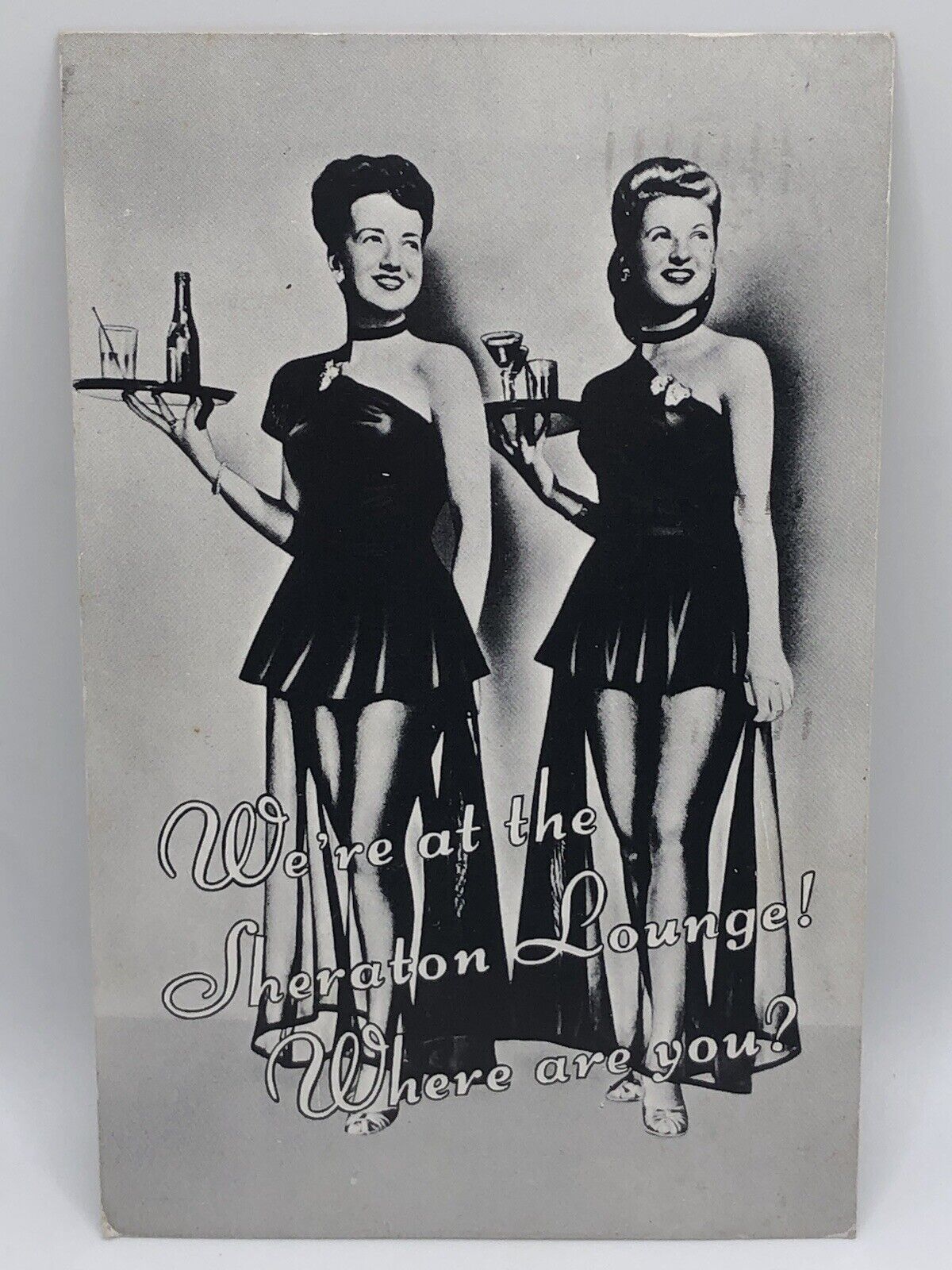 Postcard Sheraton Hotel Cocktail Waitresses Lowell Massachusetts 1950