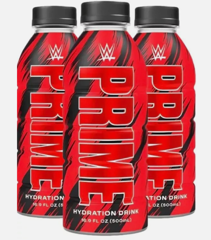 🔥 3pk RARE Prime Hydration Drink WWE Red & Black Bottle FAST Shipping From US🔥