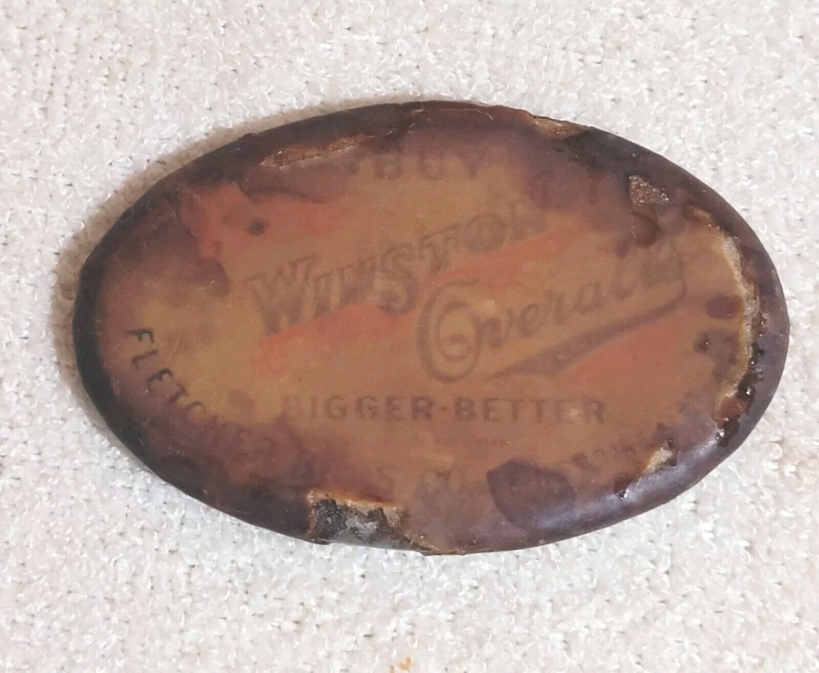 Vintage Winston Overalls Advertising Winston Salem NC Denim Fletcher Bros Aged