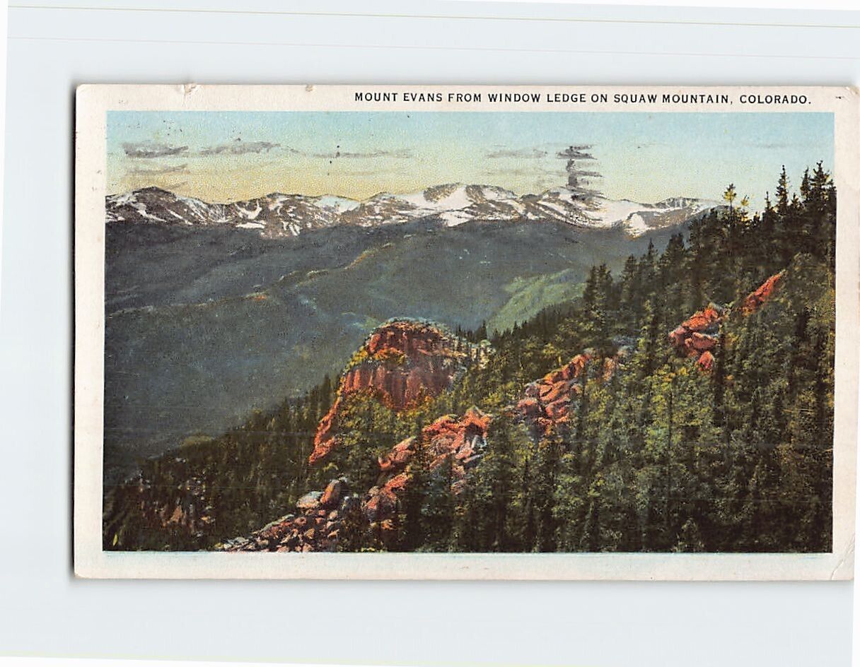 Postcard Mount Evans from Window Ledge on Squaw Mountain Colorado USA
