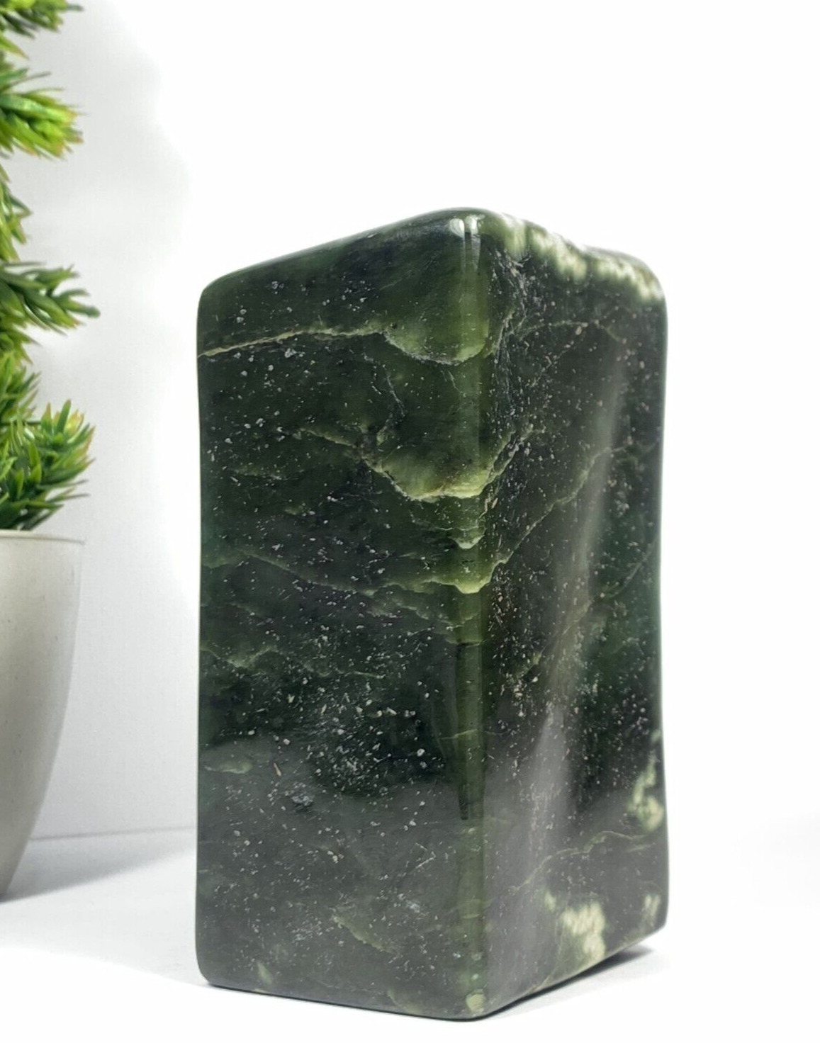 1094 Grams Polished Green Natural Nephrite Jade Freeform,Tumble from Afghanistan