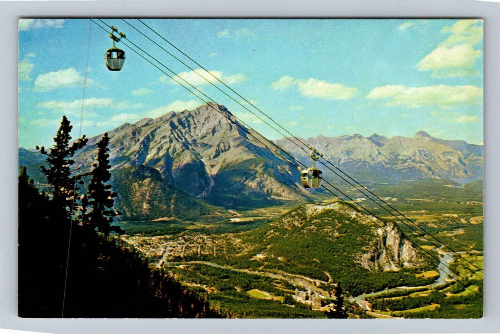 Banff AB-Alberta Canada, Sulphur Mountain Gondola Lift, Vintage Postcard
