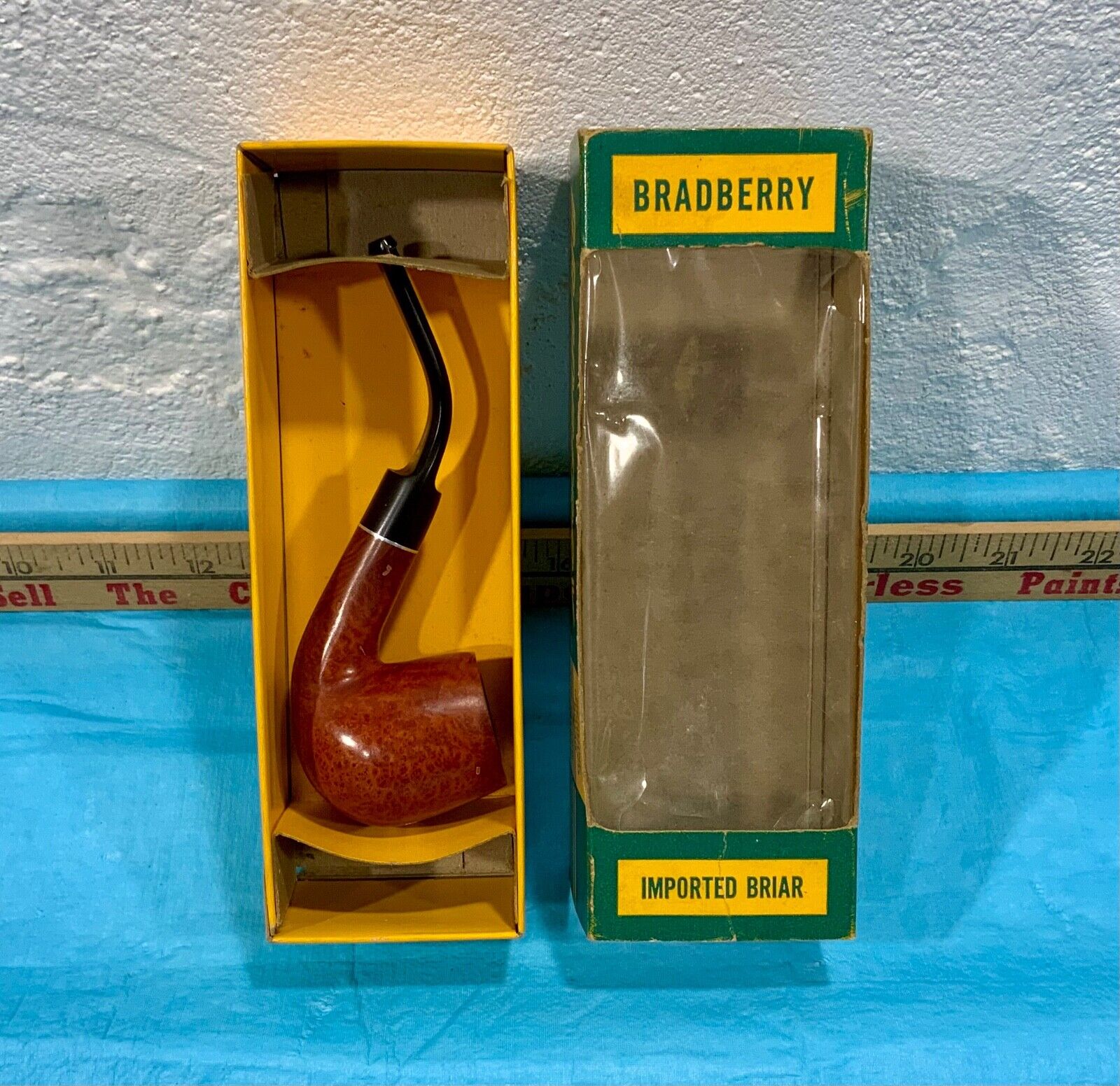 One Of A Kind Vintage 1968 Bradberry Pipe Imported Briar Italy New Old Stock