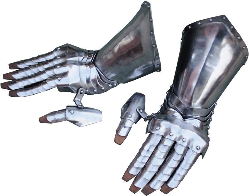 Get Dressed For Battle Articulated Steel Gauntlets Full-Hand Motion/Protection