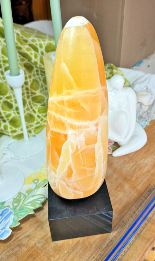 23 pounds Orange Calcite Tower Large Tall Big Crystal Crystal Gemstone Mineral 