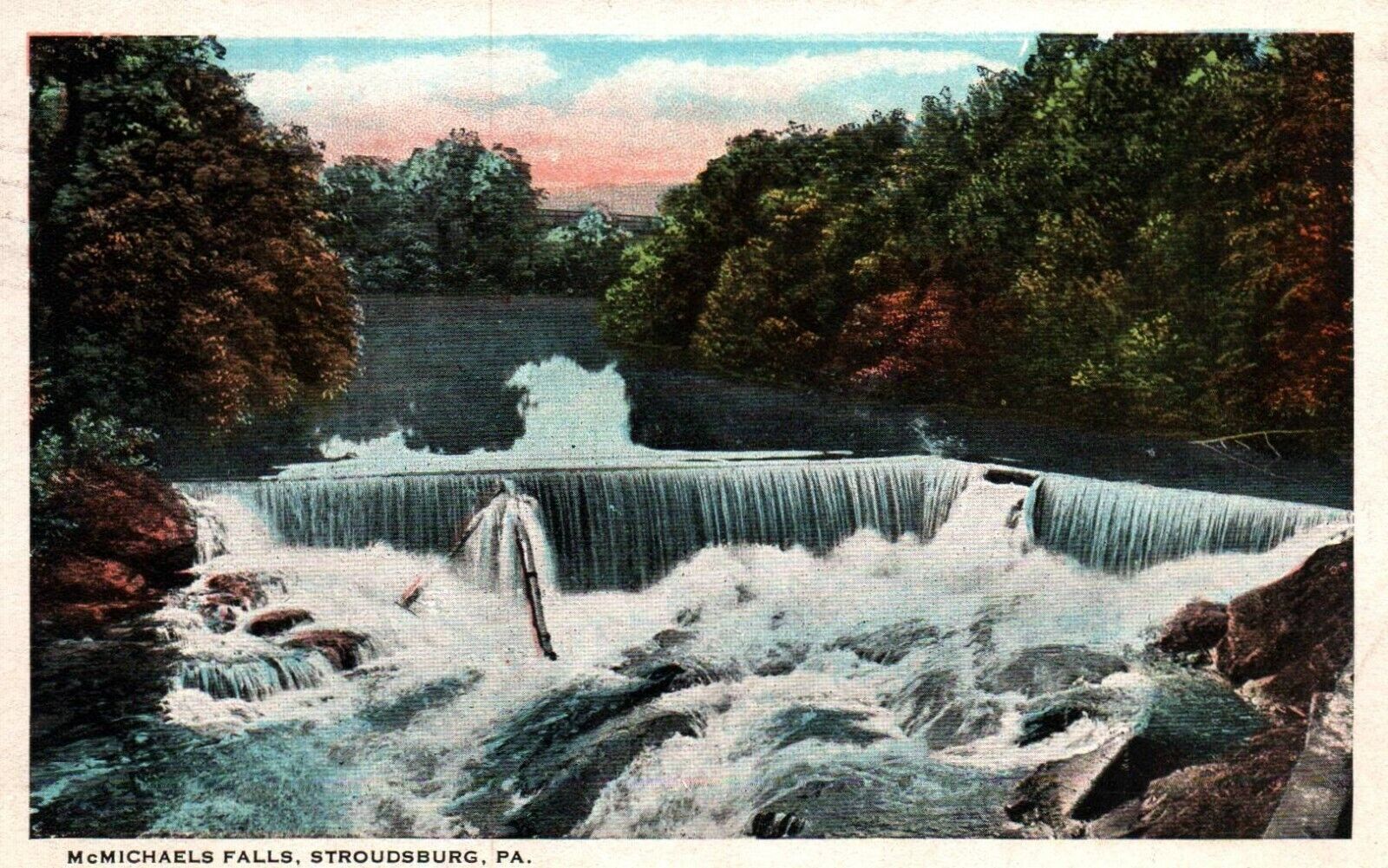 Stroudsburg Pennsylvania PA McMichaels Falls Vintage Postcard