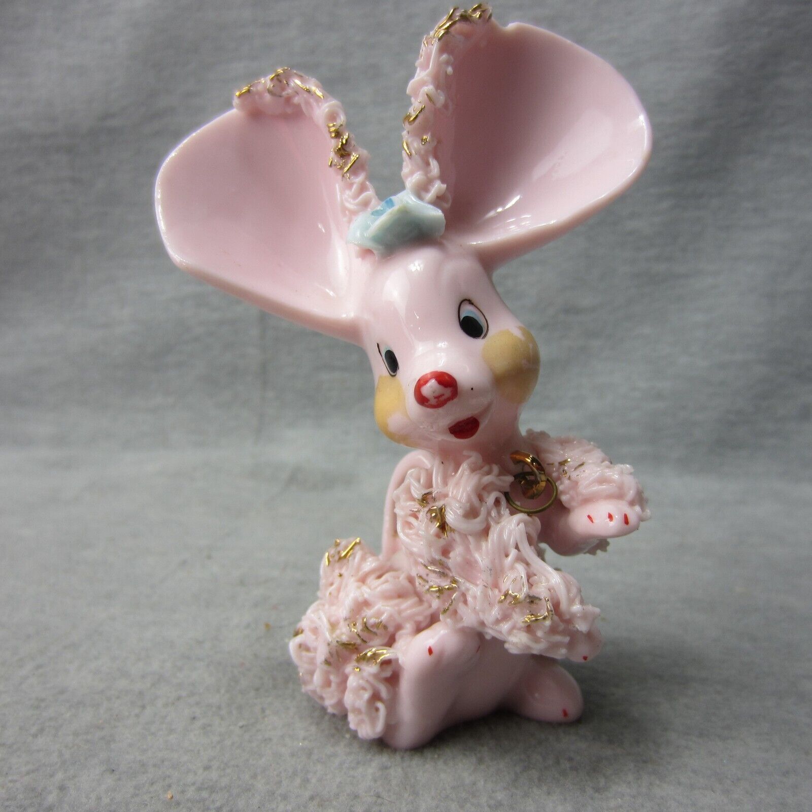 Vintage Arnart Creations Japan Pink Spaghetti Mouse Figurine  1950’s  READ 4in