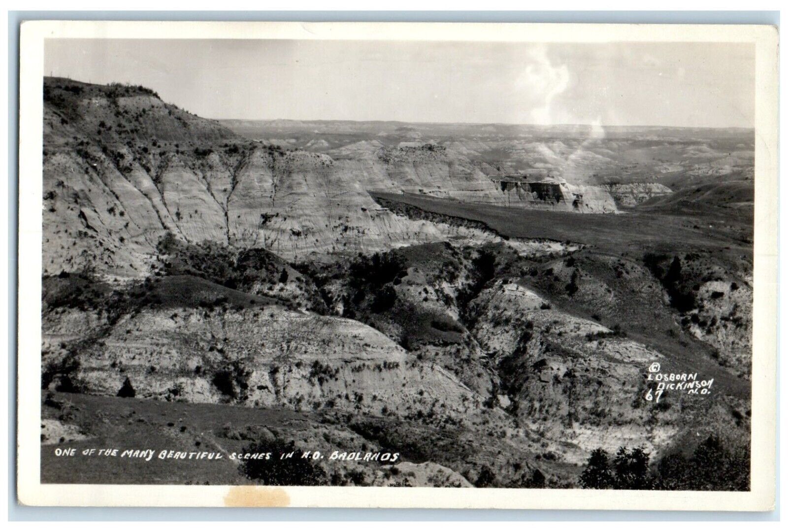 c1940's Beautiful Scenes In Badlands North Dakota ND RPPC Photo Vintage Postcard