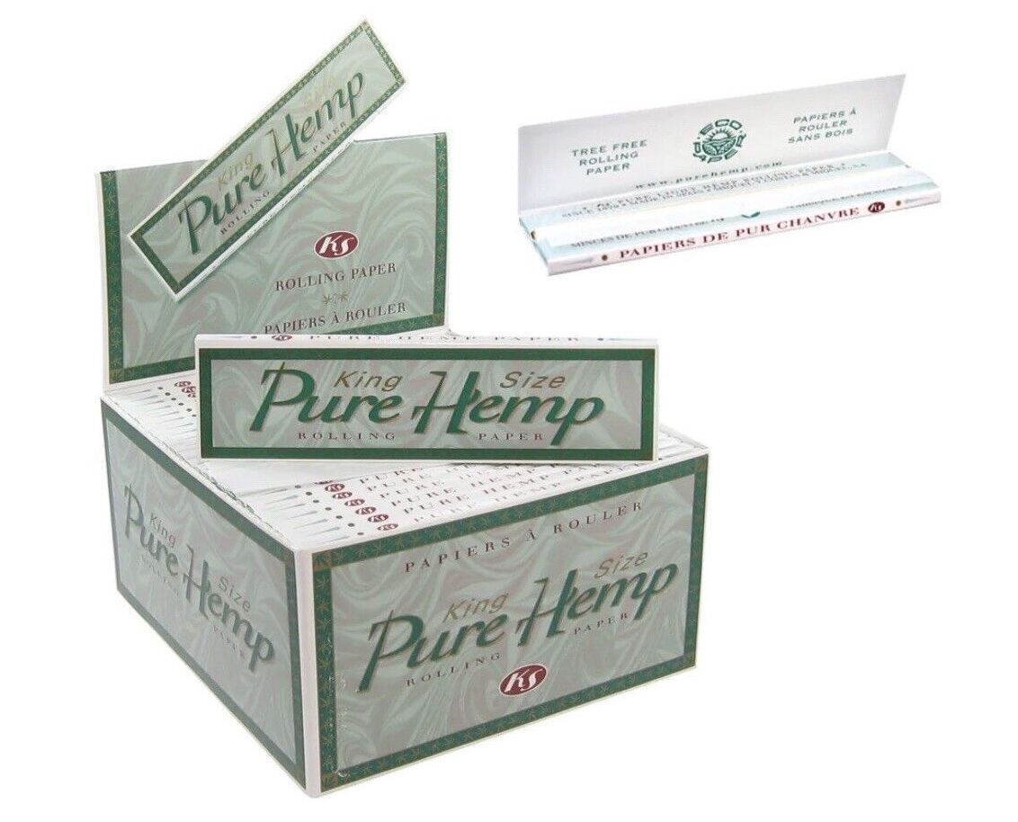 Box of 50 Pure Hemp King Size Rolling Papers Tobacco Smoking