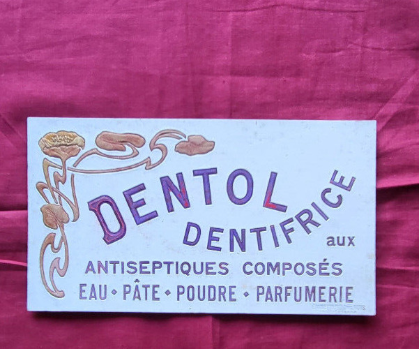 DENTOL TOOTHPASTE / advertising cardboard 1900-1910