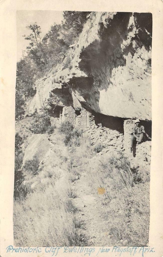 RPPC Prehistoric Cliff Dwellings near Flagstaff, Arizona c1910s Vintage Postcard