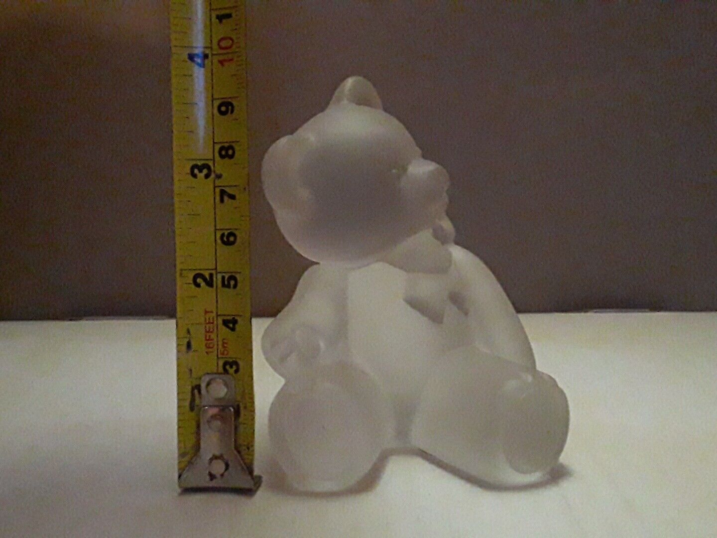 Lenox Crystal Teddy Bear Figurine Set 4.25”Germany Frosted And Clear Glass 