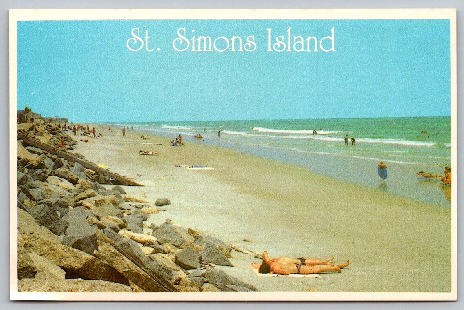 Saint Simons Island Georgia Recreation Center Oceanfront Shoreline VTG Postcard