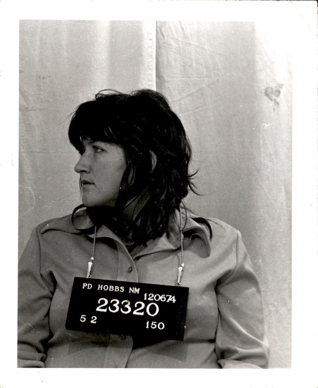 LD361 Original Photo WOMAN CRIMINAL ARRESTED Side Profile Mug Shot Booking PD
